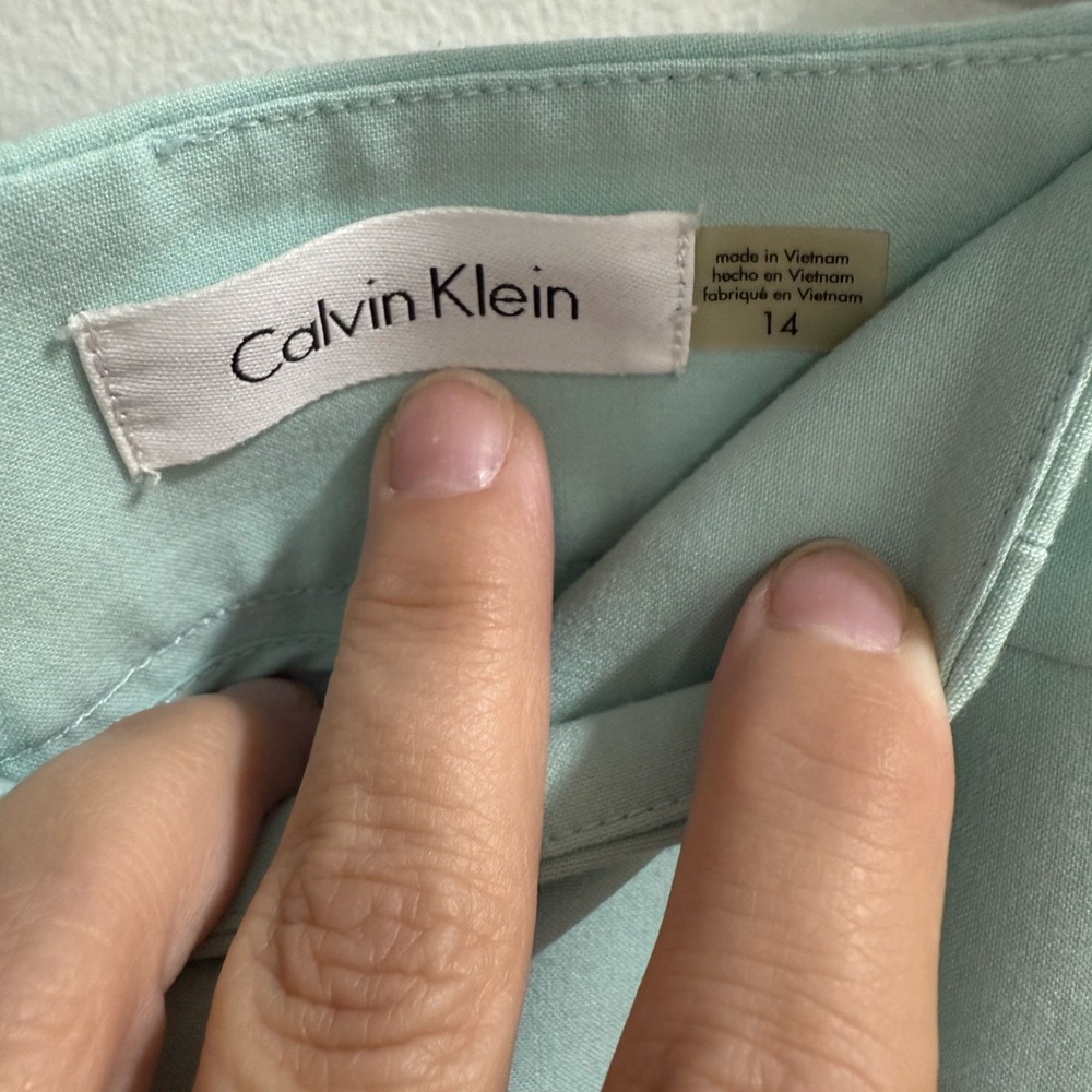 Calvin‎ Klein Women Skirt Mint Green Pencil Knee Length Size 14 - Picture 3 of 3